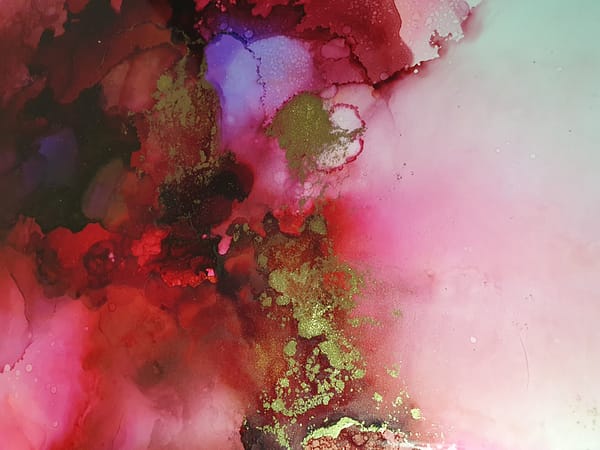 Ruby Jewel – Alcohol Ink Artwork - Image 2